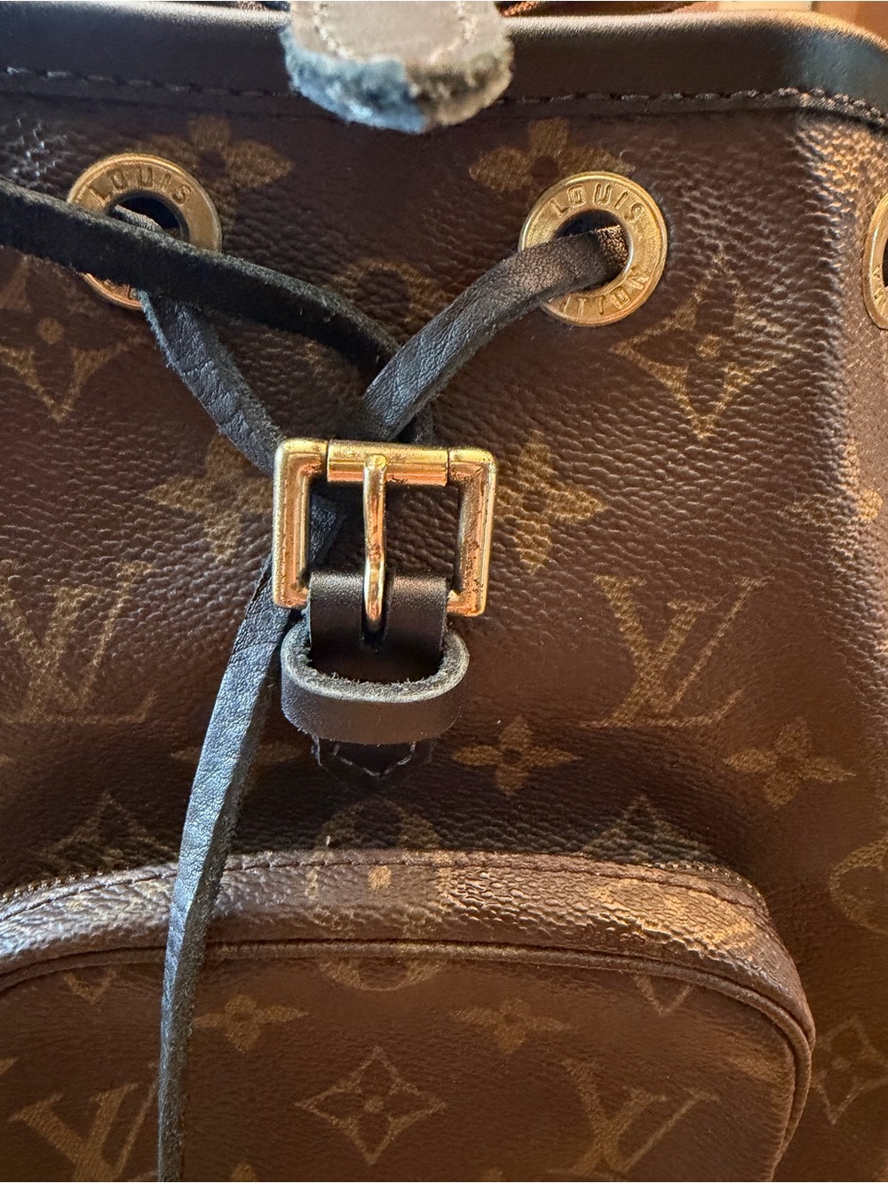 LV Monogram Drawstring Backpack by Vintage Boho Bags NEW - Picture 10 of 15